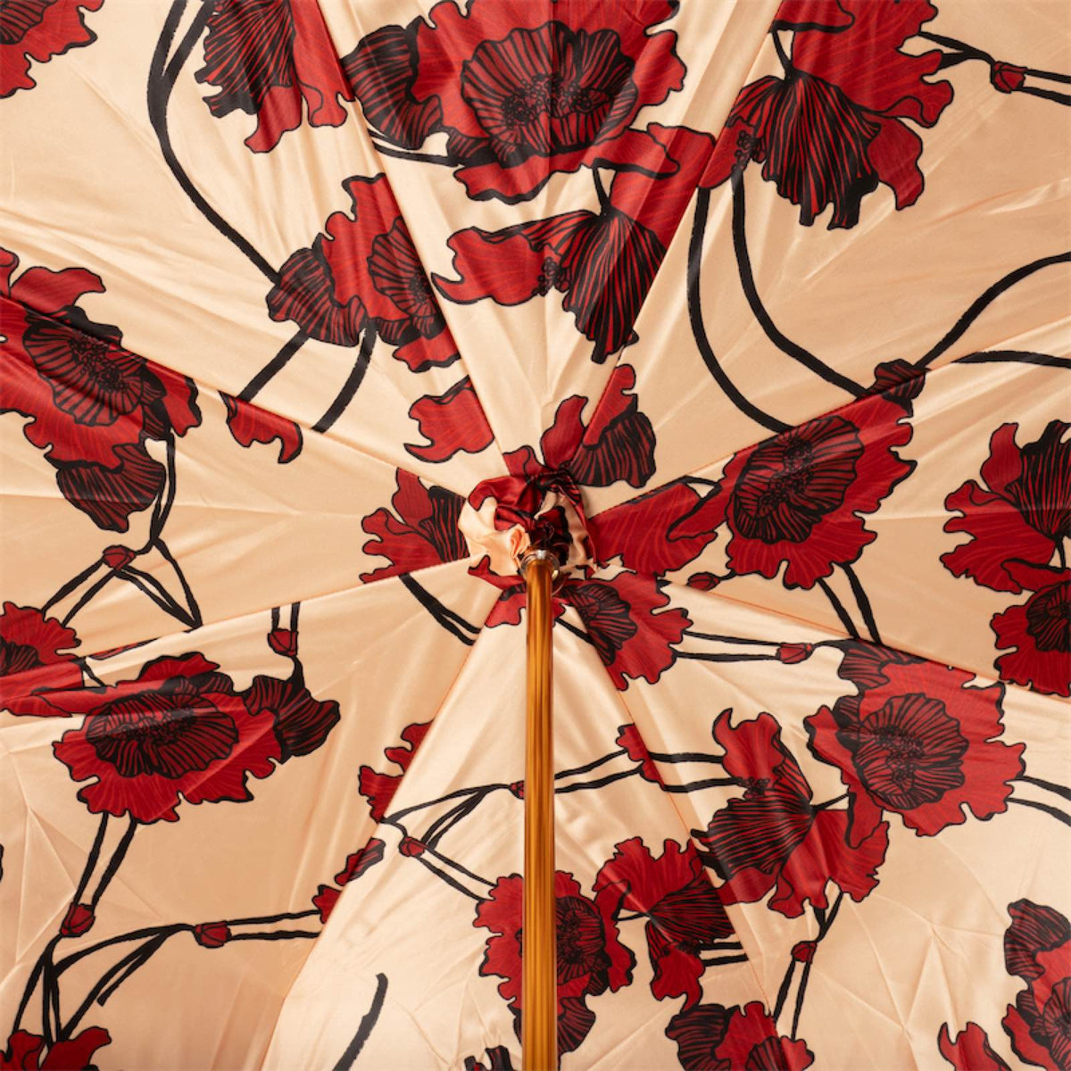 Pasotti Flowered Burgundy Umbrella — view 3