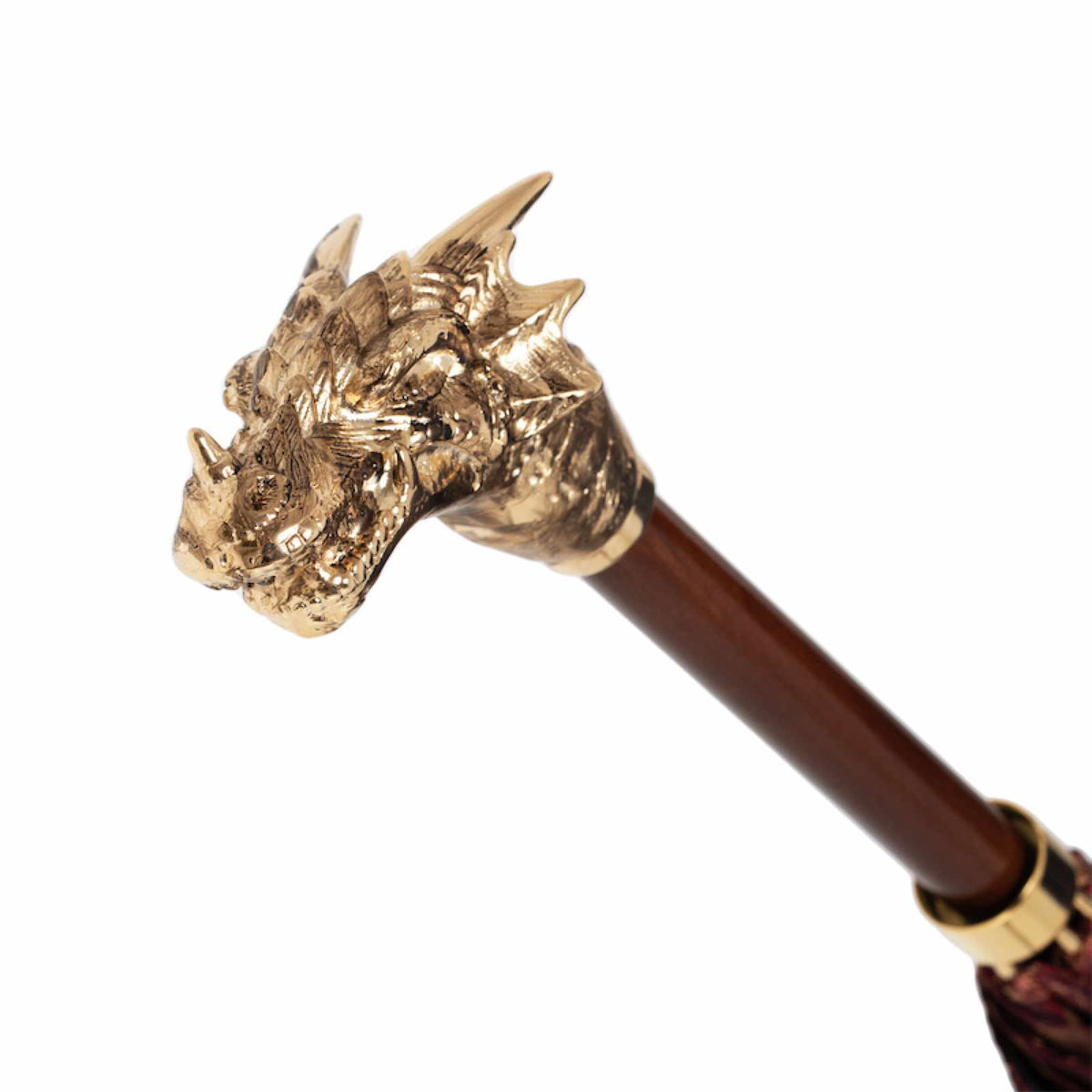 Pasotti Golden Dragons Burgundy Umbrella — view 7