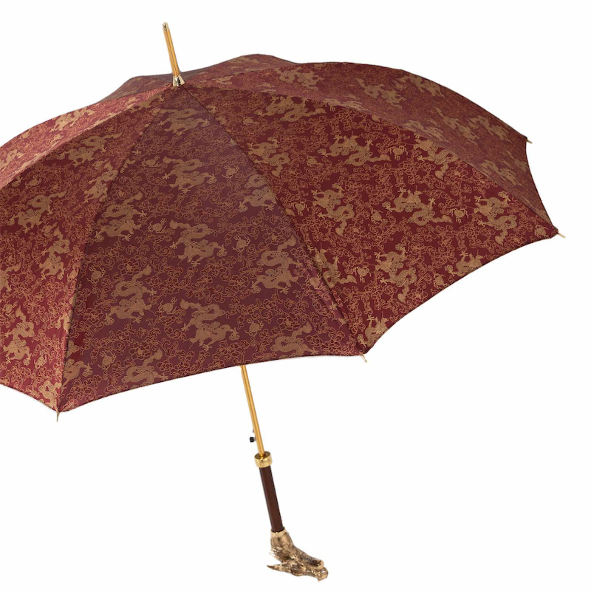 Pasotti Golden Dragons Burgundy Umbrella — view 8
