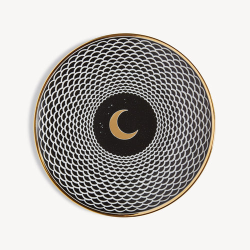 Fornasetti Plate Lunocentrica — White / black / gold