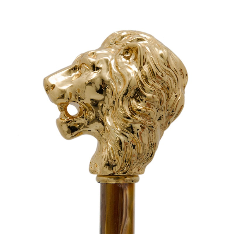 Pasotti Gold Lion Shoehorn, Pearly Brown Shaft — view 3