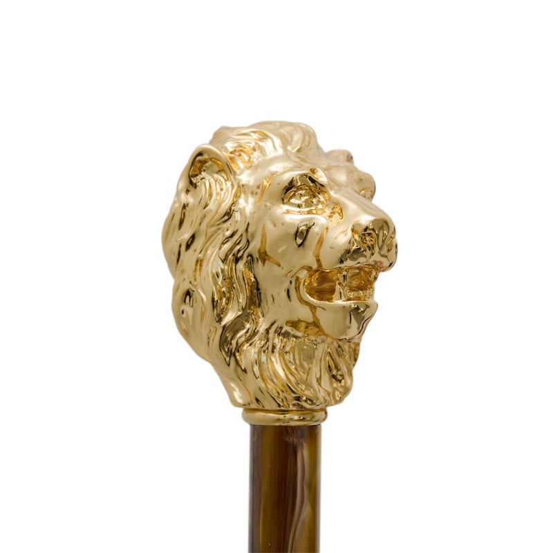 Pasotti Gold Lion Shoehorn, Pearly Brown Shaft — view 5