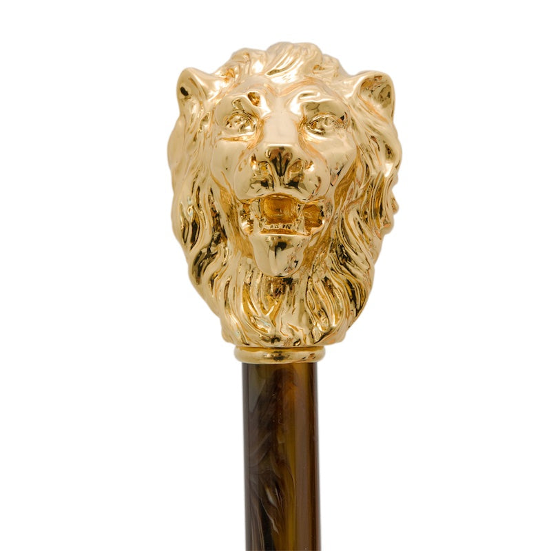 Pasotti Gold Lion Shoehorn, Pearly Brown Shaft — view 6