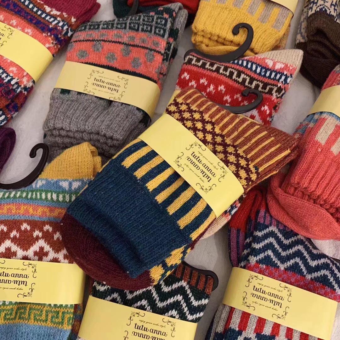 Tutuanna Women's Wool Winter Knit Socks 5 Pairs - Multicolour ...