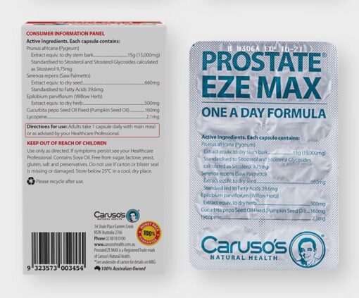 Caruso s Natural Health Prostate Eze Max 60 Capsules