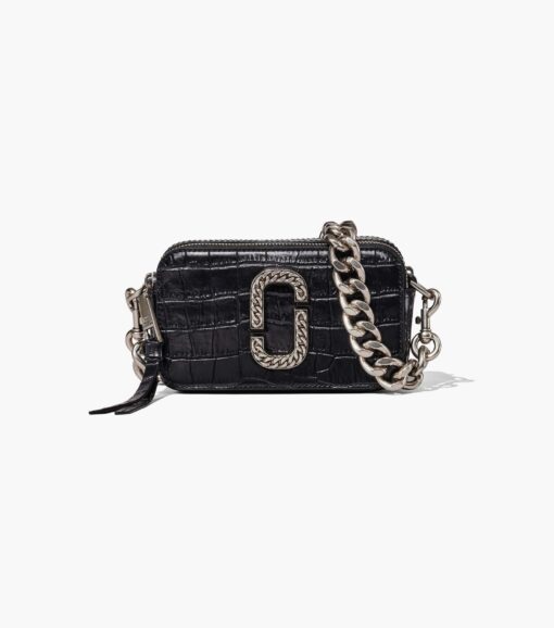 Marc Jacobs The Croc-Embossed Snapshot Black - finestessentials.com